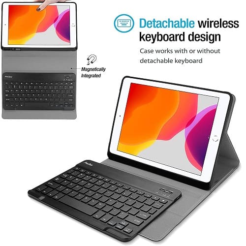 For Apple iPad 10.2 inch 9th Gen 2021/8th Gen 2020 /7th Gen 2019 With Pencil Holder Detachable Wireless Bluetooth Keyboard Case, Folio Leather Cover For Apple iPad 10.2 inch 9th Gen 2021/8th Gen 2020 /7th Gen 2019 With Pencil Holder Detachable Wireless Bluetooth Keyboard Case, Folio Leather Cover